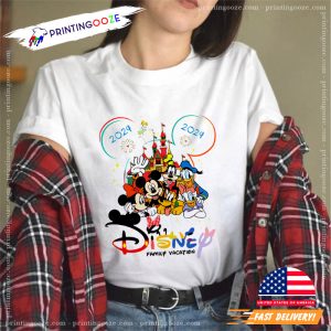 Disneyland 2024 2025 Florida Paris Mickey Minnie Vacation Xmas Tee 2