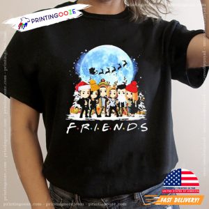 Friends chibi Christmas Night T shirt 1