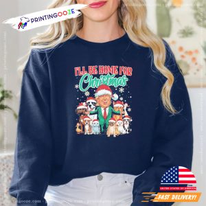 Funny I’ll Be Home For Christmas Santa Funny Trump Xmas T Shirt 4