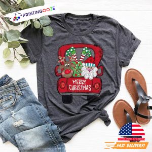 Funny Santa Claus And Reindeer On Christmas Truck Shirt 3