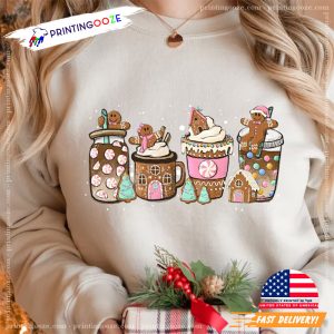 Gingerbread Coffee Lover Christmas Tee 3