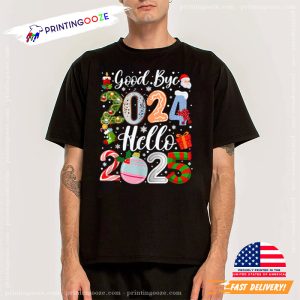 Goodbye 2024 Hello 2025 Xmas T Shirt 1