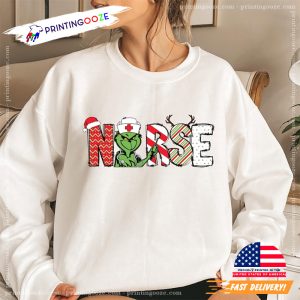 Grinch Christmas Nurse Cute Shirt 2