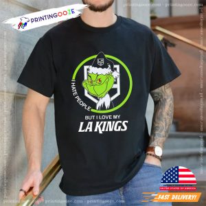 Grinch I hate people but I love my Los Angeles Kings shirt 2