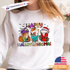 Happy HalloThanksMas Christmas Shirt