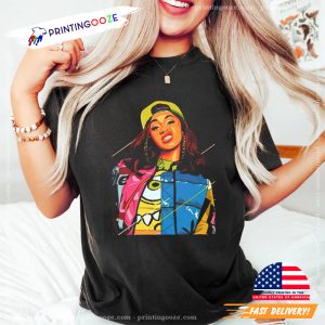 Hiphop Cardi B Portrait Graphic Shirt