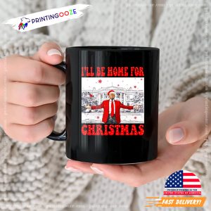 I'll be home for Christmas Santa funny Trump Xmas Mugs 2