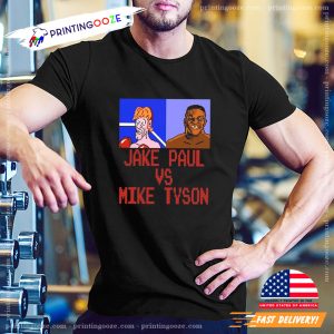 Jake Paul Vs Mike Tyson 8 Bit Game T shirt 1