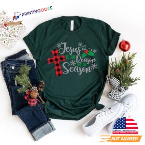 Jesus Is The Reason For The Season Christmas Religious Tee 3