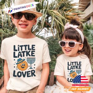 Little Latke Lover Jewish Menorah hanukkah gifts T shirt 2