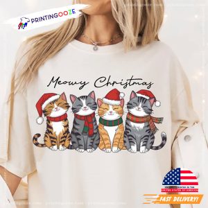 Meowy Christmas Happy New Year Shirt 2