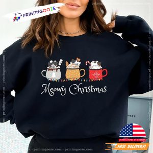 Meowy Christmas Sweet Drinks, Cat Lovers T shirt