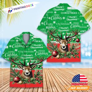 Merry Christmas Reindeer Hawaiian Shirt 1