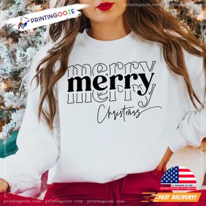 Merry Merry Merry Christmas Funny Xmas Shirt