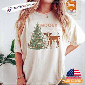 Mooey Christmas cowboy christmas tee 1