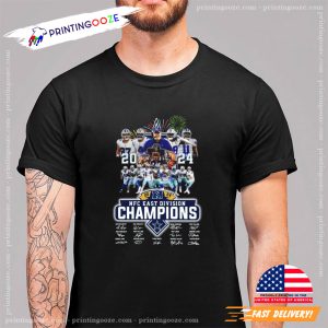 NFC East Division Champions 2024 Dallas Cowboys Football Team Signatures T shirt 2