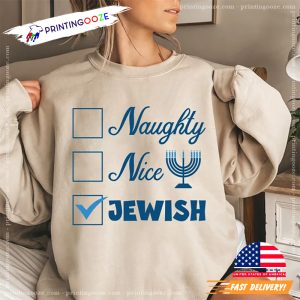 Naughty Nice Jewish. Happy Hanukkah Shirt