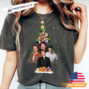 Pedro Pascal Christmas Tree Comfort Colors Shirt 1