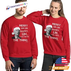 Pesky Patriot Joe Biden Merry UH UH Ugly Christmas shirt 1