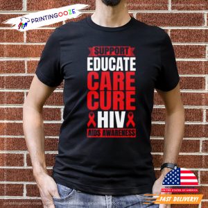 Pretty Hiv Awareness Red Ribbon World Aids Day T Shirt