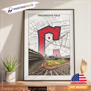 Progressive Field, cleveland baseball indians Baseball Stadium Poster