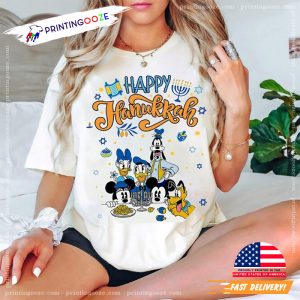 Retro Mickey And Friends Happy Hanukkah Comfort Colors Shirt 2