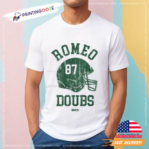 Romeo Doubs Green Bay Helmet Font Graphic Tee