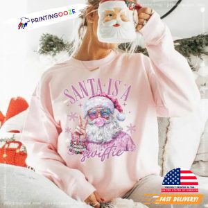 Santa Is A Swiftie Pink Santa Christmas T shirt