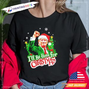 Santa Trump I’ll be home for Christmas 2024 shirt 2