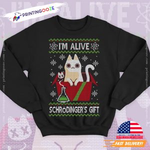 Schrödinger's Cat ugly christmas tee shirts 2