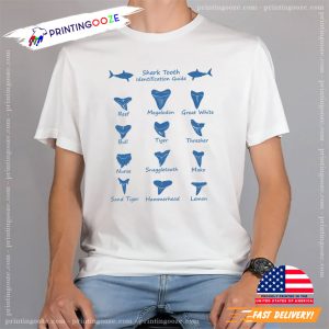 Shark Tooth Identification Guide Shark Research T shirt 3