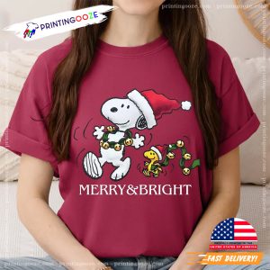 Snoopy Dog Merry & Bright Comfort Color Shirt