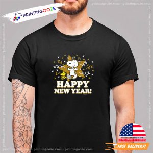 Snoopy and Woodstock Happy New Year Cartoon T shirt