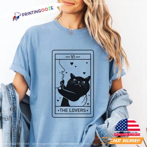 Tarot The Cat Lovers Black Cat Comfort Colors T shirt 2