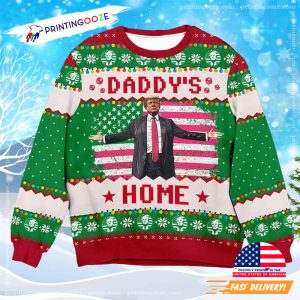 Trump Daddy's Home USA President Ugly Christmas Sweater