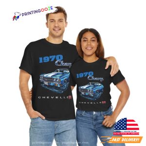 Vintage 1970 Blue Chevy Chevelle Classic Car T shirt