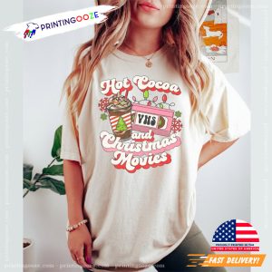 Vintage Christmas Hot Cocoa Christmas Movies Comfort Color Tee