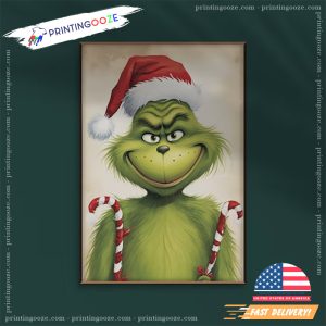 Vintage Grinch Christmas Graphic Wall Art 1