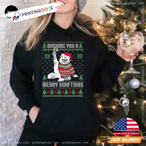 Wishing You A Merry Swiftmas Cat Lady T shirt 4