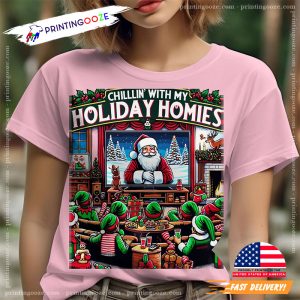 Chilling With My Homies Santa Christmas Bar Shirt 3