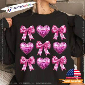 Coquette Heart Disco Ball New Years Party Shirt 2