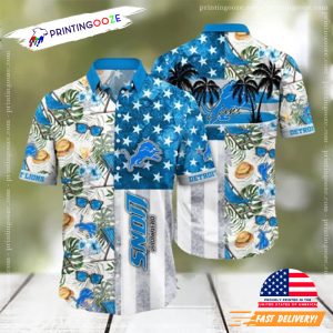 Detroit Lions NFL Flower Funny Summer Beach Hawaiian Shirt