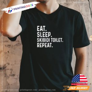 Funny Eat Sleep Skibidi Toilet Repeat T shirt