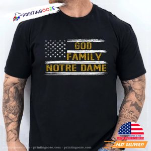 God Family Notre Dame Football Usa Patriotic T shirt 1