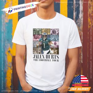 Jalen Hurts The Football Tour Graphic 90s T shirt 2