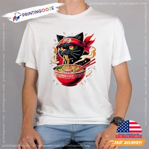 Japanese Cat Eating Ramen Manga Shirt