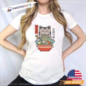 Japanese Ramen Cat Kawaii T Shirt