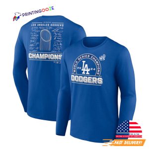 LA Dodgers 2024 World Series Champions Signature 2 Sided Shirt 3