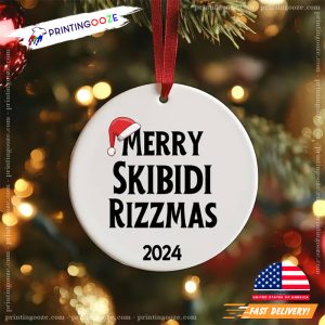 Merry Skibidi Rizzmas 2024 Christmas Ornament 3