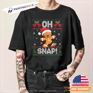 Oh Snap Cute Gingerbread Man Christmas Shirt 2